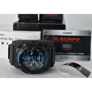 Casio Mens G Shock GA100CB 1A Blue Black Analog Digital Dial Wrist Watch